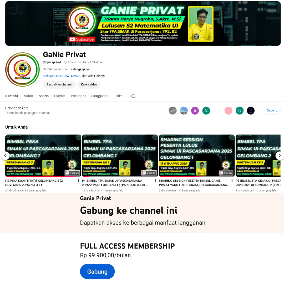Membership Youtube